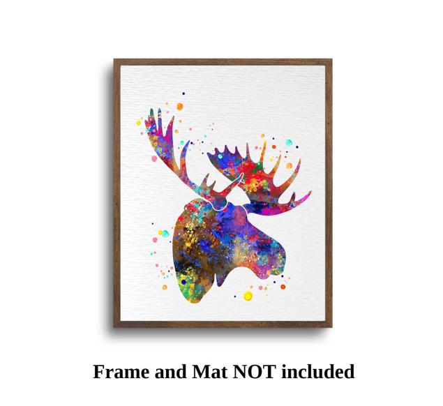 Dignovel Studios Unframed Moose Sacred Animal Native American Head Horn Nature Peace Love Watercolor Art Print Wall Art Poster Home Decor Hanging DN701 - Image 5