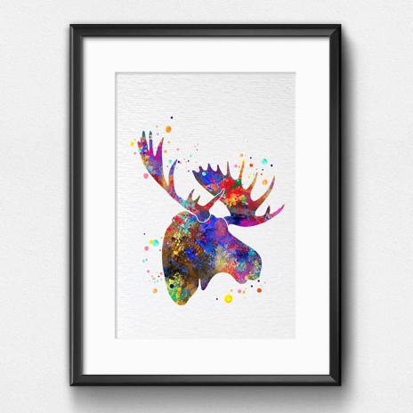 Dignovel Studios Unframed Moose Sacred Animal Native American Head Horn Nature Peace Love Watercolor Art Print Wall Art Poster Home Decor Hanging DN701 - Image 6