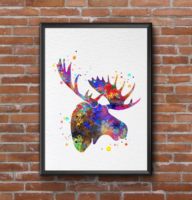 Dignovel Studios Unframed Moose Sacred Animal Native American Head Horn Nature Peace Love Watercolor Art Print Wall Art Poster Home Decor Hanging DN701 - Image 7