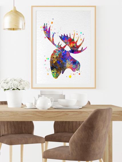 Dignovel Studios Unframed Moose Sacred Animal Native American Head Horn Nature Peace Love Watercolor Art Print Wall Art Poster Home Decor Hanging DN701 - Image 8