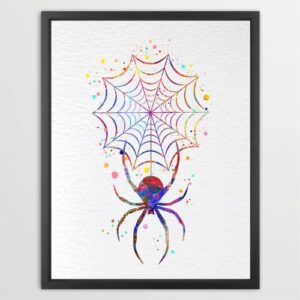Dignovel Studios Unframed Spider Web Symbol Native American Nature Peace Love Watercolor Art Print Wall Art Poster Home Decor Hanging DN702