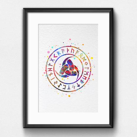 Dignovel Studios Unframed Odin Emblem Germanic mythology Symbol Strength Wisdom Knowledge Norse mythology Watercolor Art Print Wall Art Poster Home Decor Hanging DN706 - Image 6