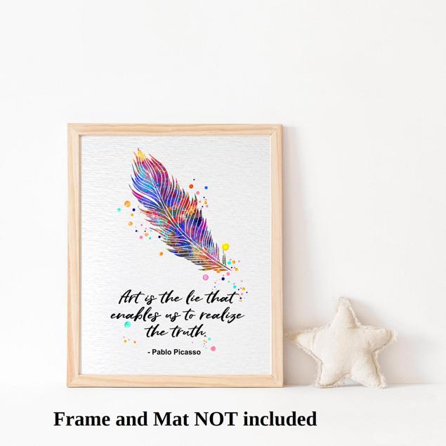 Dignovel Studios Unframed Ostrich Feather Symbol of Truth Wisdom Inspirational Quotes Art Watercolor Art Print Wall Art Poster Home Decor Hanging DN708 - Image 3