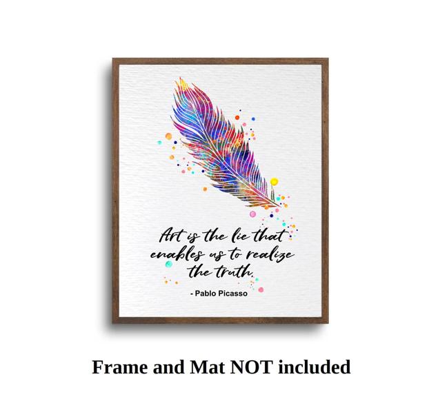 Dignovel Studios Unframed Ostrich Feather Symbol of Truth Wisdom Inspirational Quotes Art Watercolor Art Print Wall Art Poster Home Decor Hanging DN708 - Image 5