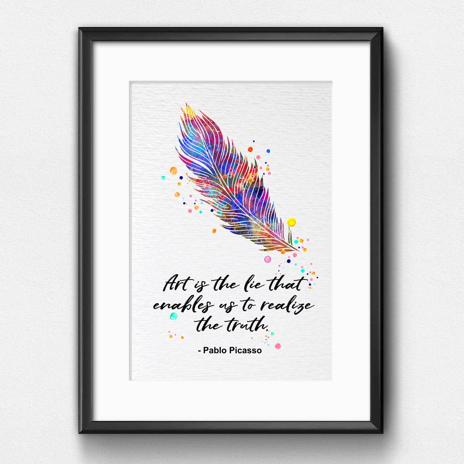Dignovel Studios Unframed Ostrich Feather Symbol of Truth Wisdom Inspirational Quotes Art Watercolor Art Print Wall Art Poster Home Decor Hanging DN708 - Image 6