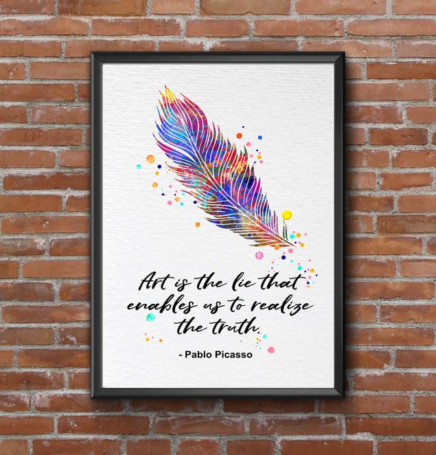 Dignovel Studios Unframed Ostrich Feather Symbol of Truth Wisdom Inspirational Quotes Art Watercolor Art Print Wall Art Poster Home Decor Hanging DN708 - Image 7