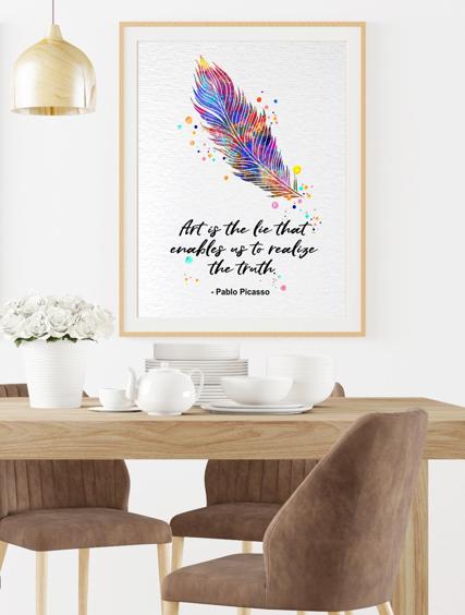 Dignovel Studios Unframed Ostrich Feather Symbol of Truth Wisdom Inspirational Quotes Art Watercolor Art Print Wall Art Poster Home Decor Hanging DN708 - Image 8