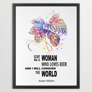 Dignovel Studios Unframed Barley Leaves Hops Flowers Beer Brewery Bar Pub Inspirational Quotes Watercolor Art Print Wall Art Poster Home Decor Hanging DN709