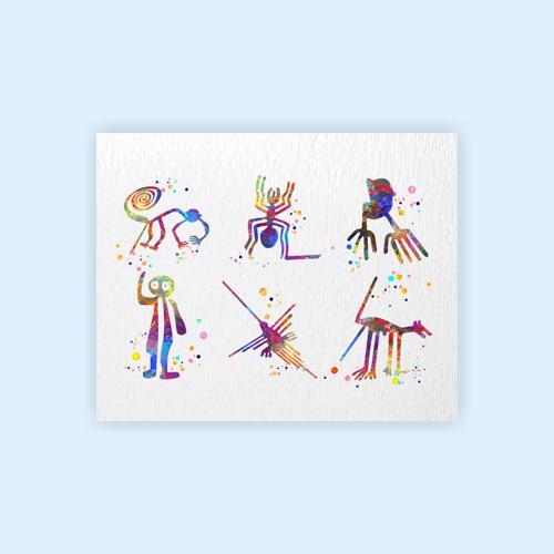 Dignovel Studios Unframed Nazca Lines Peru Geoglyphs Mystery Desert Landscape Ancient Watercolor Art Print Wall Art Poster Home Decor Hanging DN711 - Image 2