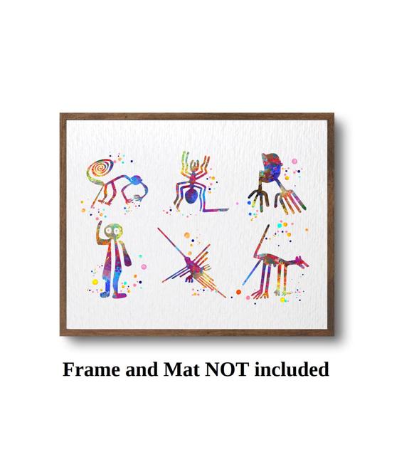 Dignovel Studios Unframed Nazca Lines Peru Geoglyphs Mystery Desert Landscape Ancient Watercolor Art Print Wall Art Poster Home Decor Hanging DN711 - Image 3