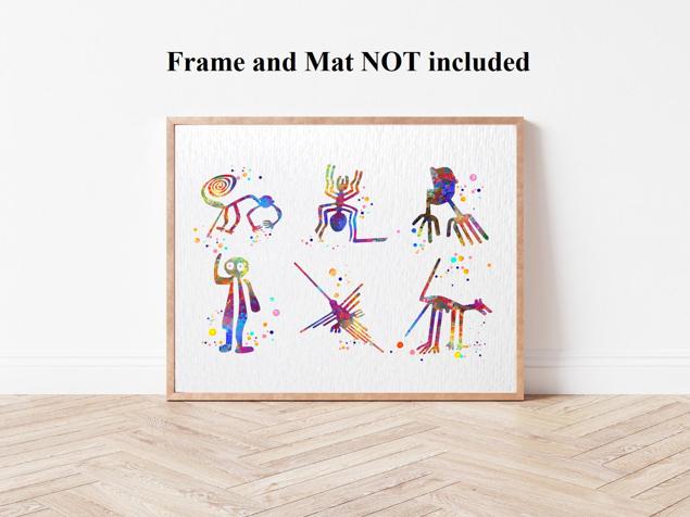 Dignovel Studios Unframed Nazca Lines Peru Geoglyphs Mystery Desert Landscape Ancient Watercolor Art Print Wall Art Poster Home Decor Hanging DN711 - Image 4