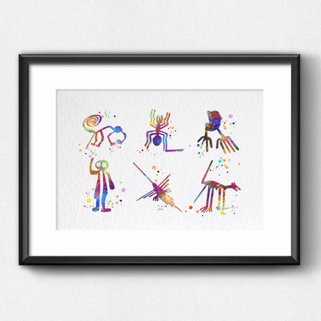 Dignovel Studios Unframed Nazca Lines Peru Geoglyphs Mystery Desert Landscape Ancient Watercolor Art Print Wall Art Poster Home Decor Hanging DN711 - Image 6