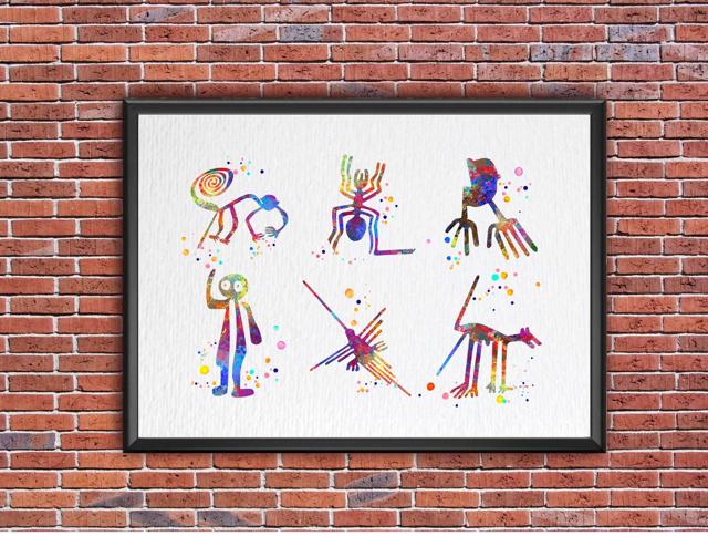 Dignovel Studios Unframed Nazca Lines Peru Geoglyphs Mystery Desert Landscape Ancient Watercolor Art Print Wall Art Poster Home Decor Hanging DN711 - Image 7