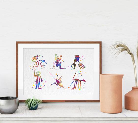 Dignovel Studios Unframed Nazca Lines Peru Geoglyphs Mystery Desert Landscape Ancient Watercolor Art Print Wall Art Poster Home Decor Hanging DN711 - Image 8