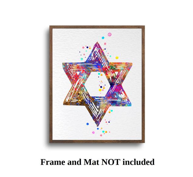 Dignovel Studios Unframed Star of David Symbol Hebrew Jewish Identity Judaism Watercolor Art Print Wall Art Poster Home Decor Hanging DN714 - Image 5