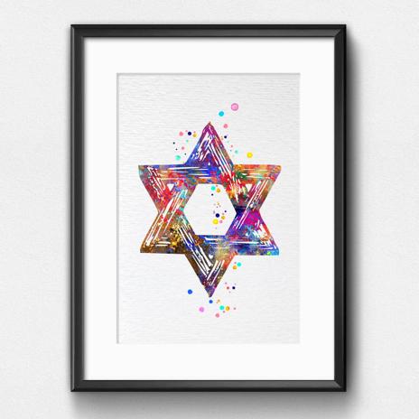 Dignovel Studios Unframed Star of David Symbol Hebrew Jewish Identity Judaism Watercolor Art Print Wall Art Poster Home Decor Hanging DN714 - Image 6