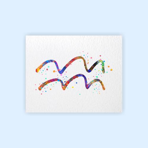 Dignovel Studios Unframed Zodiac Sign Symbol Aquarius Water Carrier Bearer Astrological Signs Astrology Abstract Love Motivational Revolution Wisdom Watercolor Art Print Wall Art Poster Home Decor Hanging DN722 - Image 2