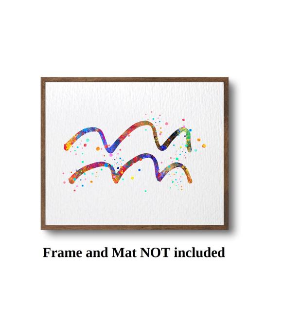 Dignovel Studios Unframed Zodiac Sign Symbol Aquarius Water Carrier Bearer Astrological Signs Astrology Abstract Love Motivational Revolution Wisdom Watercolor Art Print Wall Art Poster Home Decor Hanging DN722 - Image 3