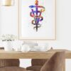 Dignovel Studios Unframed Veterinary Caduceus Animals Clinic Pet Science Medical Symbol Watercolor Art Print Wall Art Poster Home Decor Hanging DN726 - Image 8