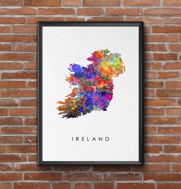 Dignovel Studios Unframed Ireland Watercolor Map Motherland Country Europe Irish Watercolor Art Print Wall Art Poster Home Decor Hanging DN730 - Image 7