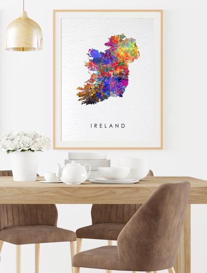 Dignovel Studios Unframed Ireland Watercolor Map Motherland Country Europe Irish Watercolor Art Print Wall Art Poster Home Decor Hanging DN730 - Image 8