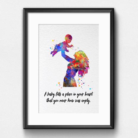 Dignovel Studios Unframed Mother and Child Inspirational Quote Watercolor Motherhood Boy Girl Family with Kids Baby Shower Nursery Watercolor Art Print Wall Art Poster Home Decor Hanging DN736 - Image 6