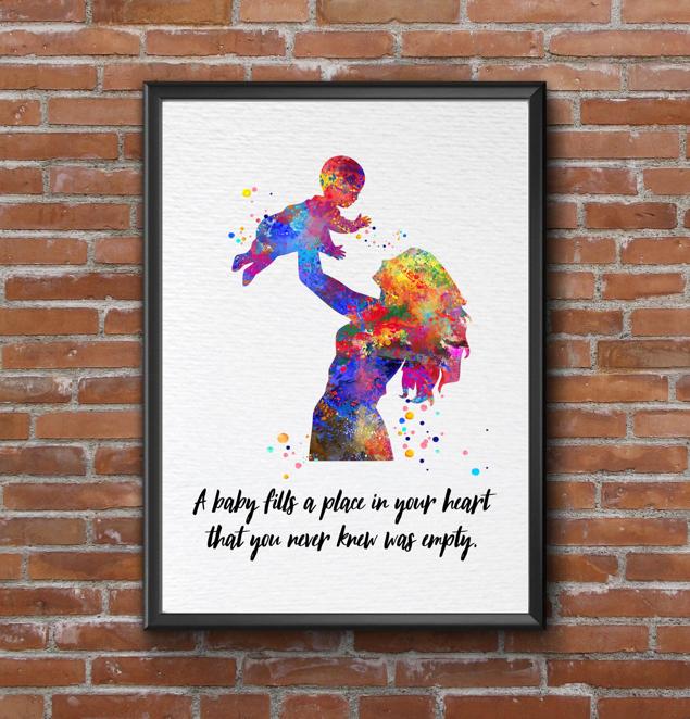 Dignovel Studios Unframed Mother and Child Inspirational Quote Watercolor Motherhood Boy Girl Family with Kids Baby Shower Nursery Watercolor Art Print Wall Art Poster Home Decor Hanging DN736 - Image 7
