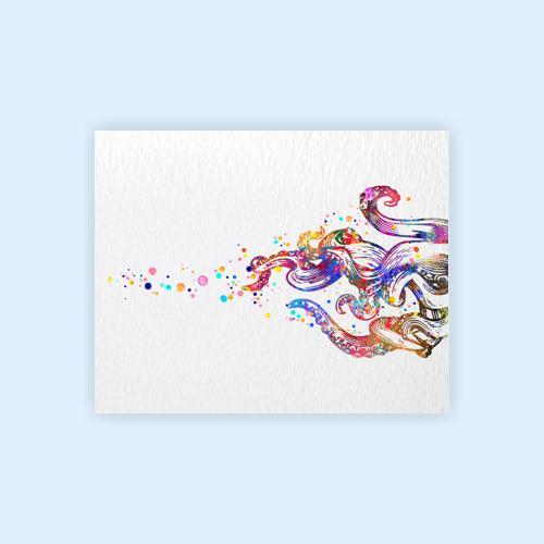 Dignovel Studios Unframed Octopus Tentacle Arm Emerging Escaping Watercolor Sea Life Coastal Living Art Art Nautical  Art Home Watercolor Art Print Wall Art Poster Home Decor Hanging DN738 - Image 2