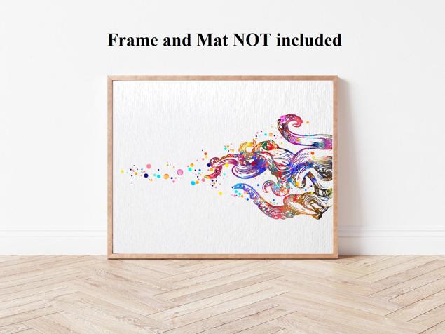 Dignovel Studios Unframed Octopus Tentacle Arm Emerging Escaping Watercolor Sea Life Coastal Living Art Art Nautical  Art Home Watercolor Art Print Wall Art Poster Home Decor Hanging DN738 - Image 4