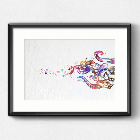 Dignovel Studios Unframed Octopus Tentacle Arm Emerging Escaping Watercolor Sea Life Coastal Living Art Art Nautical  Art Home Watercolor Art Print Wall Art Poster Home Decor Hanging DN738 - Image 6