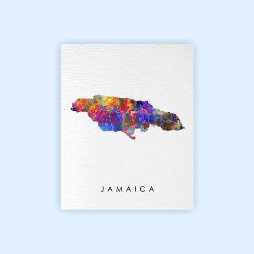 Dignovel Studios Unframed Jamaica Map Watercolor Map Motherland Country Island Caribbean Sea Watercolor Art Print Wall Art Poster Home Decor Hanging DN739 - Image 2