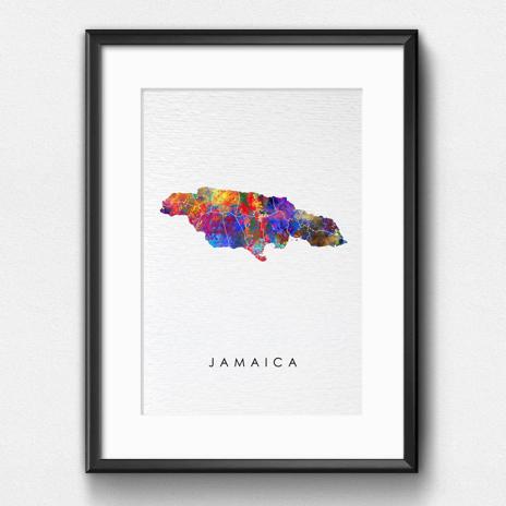 Dignovel Studios Unframed Jamaica Map Watercolor Map Motherland Country Island Caribbean Sea Watercolor Art Print Wall Art Poster Home Decor Hanging DN739 - Image 6