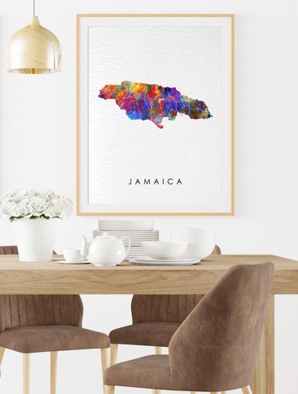 Dignovel Studios Unframed Jamaica Map Watercolor Map Motherland Country Island Caribbean Sea Watercolor Art Print Wall Art Poster Home Decor Hanging DN739 - Image 8