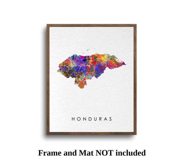 Dignovel Studios Unframed Honduras Map Watercolor Map Motherland Country Caribbean Sea Central America Watercolor Art Print Wall Art Poster Home Decor Hanging DN746 - Image 5