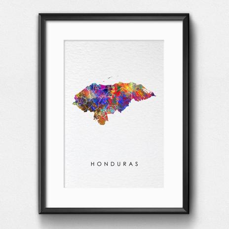 Dignovel Studios Unframed Honduras Map Watercolor Map Motherland Country Caribbean Sea Central America Watercolor Art Print Wall Art Poster Home Decor Hanging DN746 - Image 6