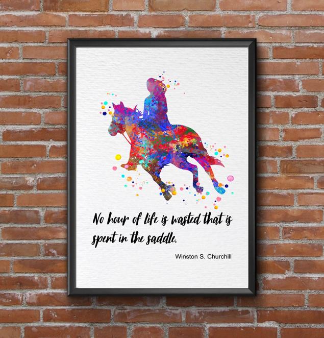 Dignovel Studios Unframed Girl Horseback Riding Training Watercolor No Hour of Life Wasted in Saddle Inspirational Quotes Words Saying Wisdom Watercolor Art Print Wall Art Poster Home Decor Hanging DN747 - Image 7