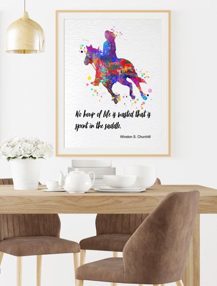 Dignovel Studios Unframed Girl Horseback Riding Training Watercolor No Hour of Life Wasted in Saddle Inspirational Quotes Words Saying Wisdom Watercolor Art Print Wall Art Poster Home Decor Hanging DN747 - Image 8