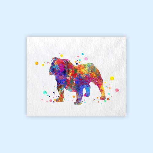 Dignovel Studios Unframed English Bulldog Watercolor Household Animals Dog Pet Loyal Friend British Bulldog Watercolor Art Print Wall Art Poster Home Decor Hanging DN748 - Image 2