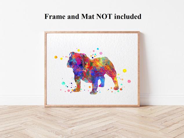 Dignovel Studios Unframed English Bulldog Watercolor Household Animals Dog Pet Loyal Friend British Bulldog Watercolor Art Print Wall Art Poster Home Decor Hanging DN748 - Image 4