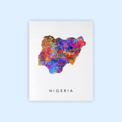 Dignovel Studios Unframed Nigeria Map Watercolor Map Motherland Country West Africa Watercolor Art Print Wall Art Poster Home Decor Hanging DN756 - Image 2