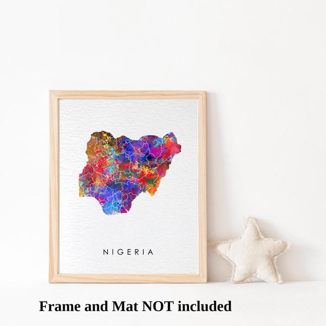 Dignovel Studios Unframed Nigeria Map Watercolor Map Motherland Country West Africa Watercolor Art Print Wall Art Poster Home Decor Hanging DN756 - Image 3