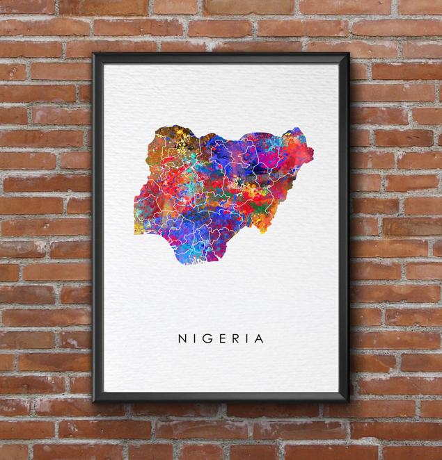 Dignovel Studios Unframed Nigeria Map Watercolor Map Motherland Country West Africa Watercolor Art Print Wall Art Poster Home Decor Hanging DN756 - Image 7