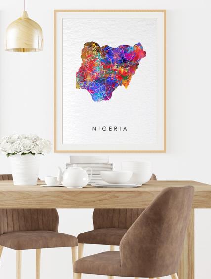 Dignovel Studios Unframed Nigeria Map Watercolor Map Motherland Country West Africa Watercolor Art Print Wall Art Poster Home Decor Hanging DN756 - Image 8