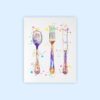 Dignovel Studios Unframed Kitchen Dining Tools Silverware Watercolor Fork Knife Spoon Dining Room Art Kitchen Art  Home Restaurant Watercolor Art Print Wall Art Poster Home Decor Hanging DN761 - Image 2