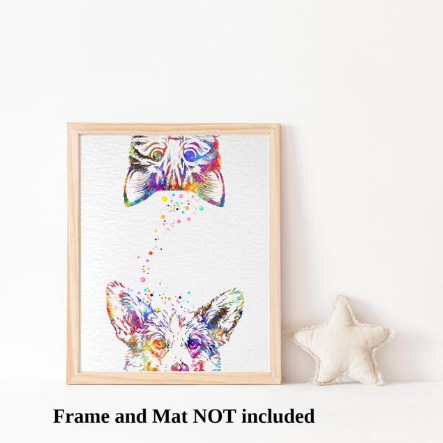 Dignovel Studios Unframed Dog Cat Peeking Watercolor Household Animals Pet Love Art Hide and Seek Nursery Watercolor Art Print Wall Art Poster Home Decor Hanging DN767 - Image 3