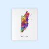 Dignovel Studios Unframed Belize Map Watercolor Art Print Map Motherland Country Central America illustrations Art Print Wall Wedding Poster Housewarming Wall Decor DN768 - Image 2