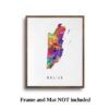 Dignovel Studios Unframed Belize Map Watercolor Art Print Map Motherland Country Central America illustrations Art Print Wall Wedding Poster Housewarming Wall Decor DN768 - Image 5