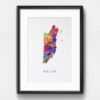 Dignovel Studios Unframed Belize Map Watercolor Art Print Map Motherland Country Central America illustrations Art Print Wall Wedding Poster Housewarming Wall Decor DN768 - Image 6