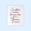 Dignovel Studios Unframed Laughter is Timeless Imagination Has No Age Dreaming is Forever Inspirational Quotes Watercolor Art Print Wall Art Poster Home Decor Hanging dnc28 - Image 2