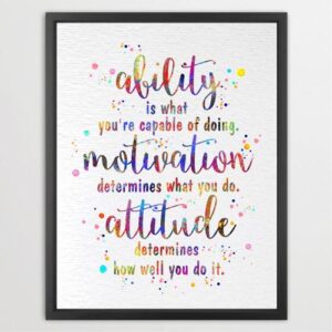Dignovel Studios Unframed Ability Motivation Attitude Inspirational Quotes Watercolor Art Print Wall Art Poster Home Decor Hanging dnc30